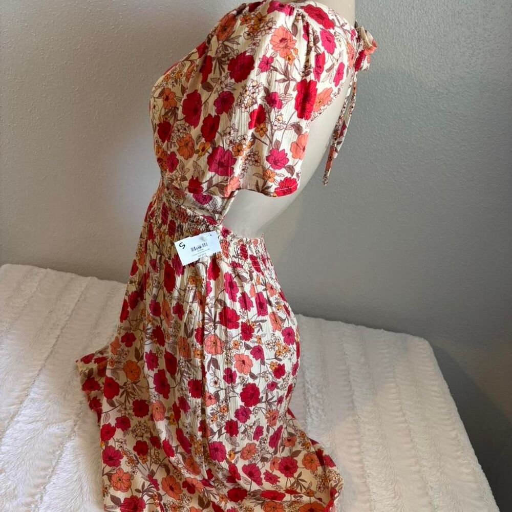 Floral Mini Dress Cottagecore Y2K Coquette NEW - Picture 2 of 4